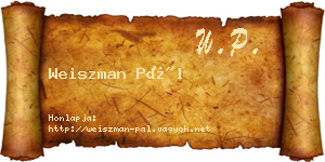 Weiszman Pál névjegykártya